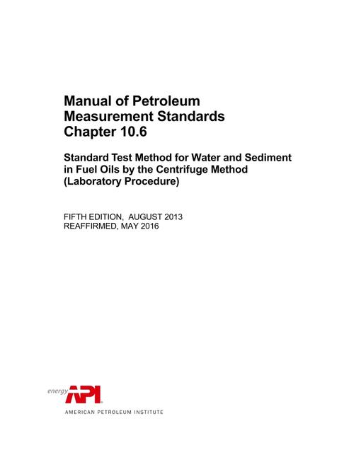 API MPMS Chapter 10.6 (R2016)