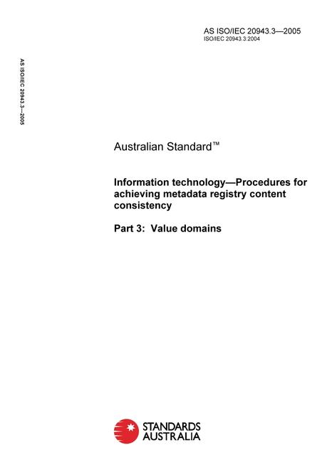 AS ISO IEC 20943.3-2005