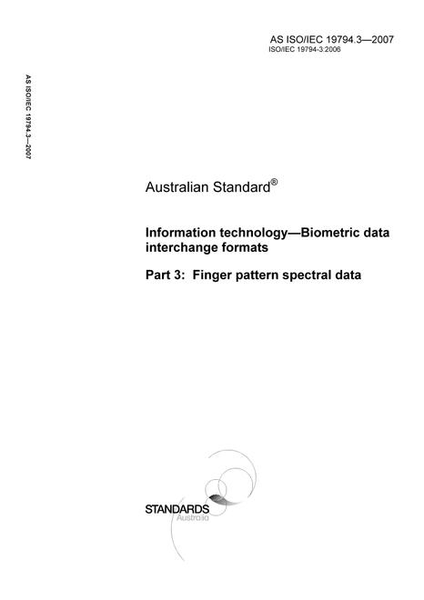 AS ISO IEC 19794.3-2007